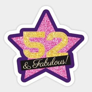 52nd Birthday Gifts Women Fabulous - Pink Gold Sticker